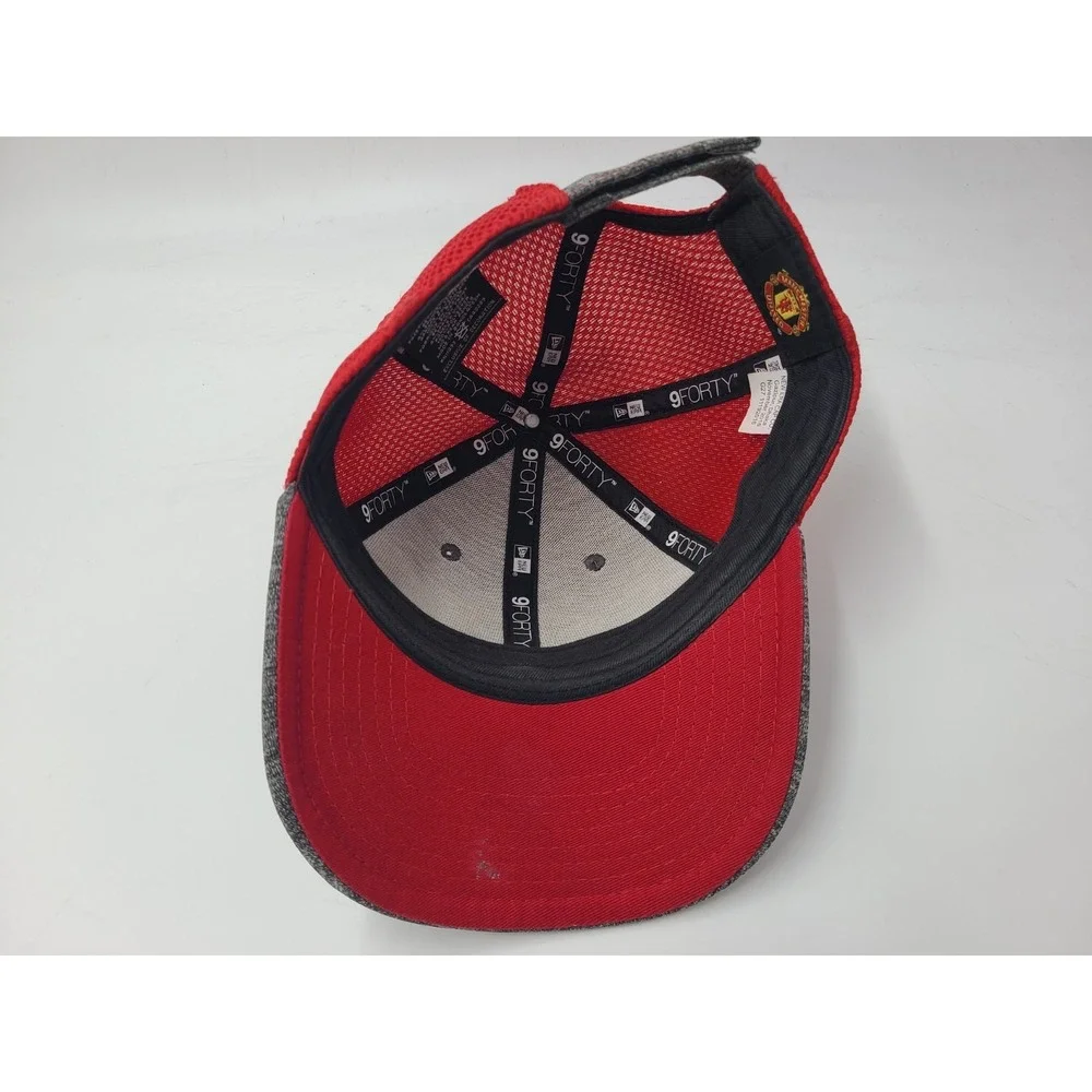 Youth‎ Manchester United New Era 9Forty Mesh Adjustable Hat Cap Soccer Gray Red